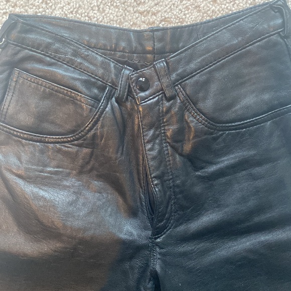 Leather Pants 100% with lining Vintage - Picture 2 of 5